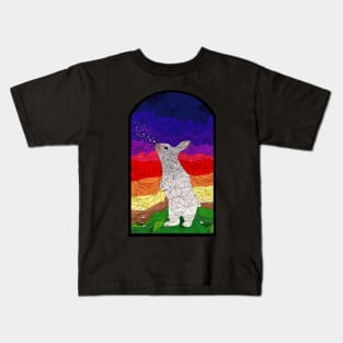 Stained Glass Style Bunny Kids T-Shirt